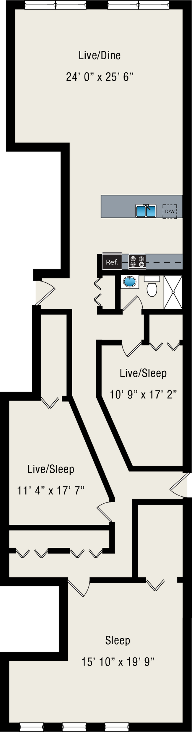 Floorplan - 945 W Fulton Market Apartments