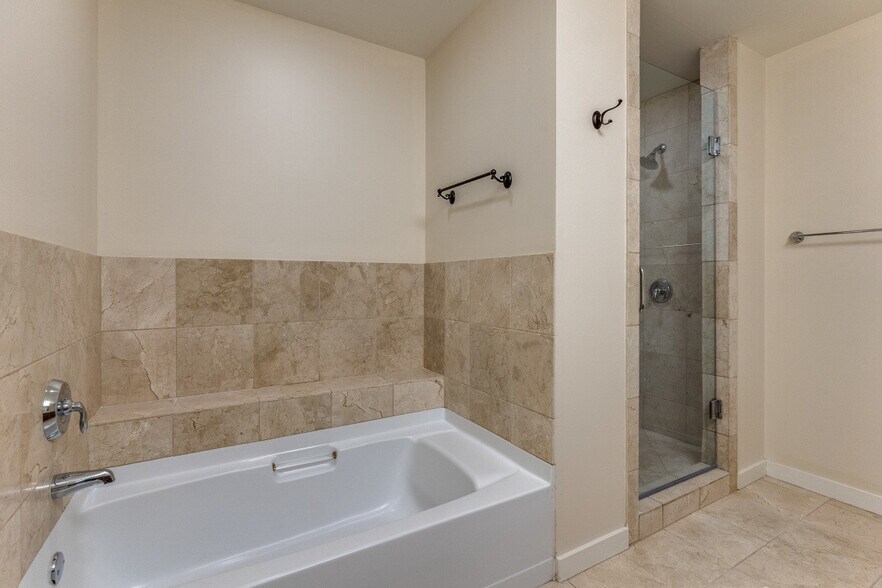 marble tub and separate shower - 1200 Main St