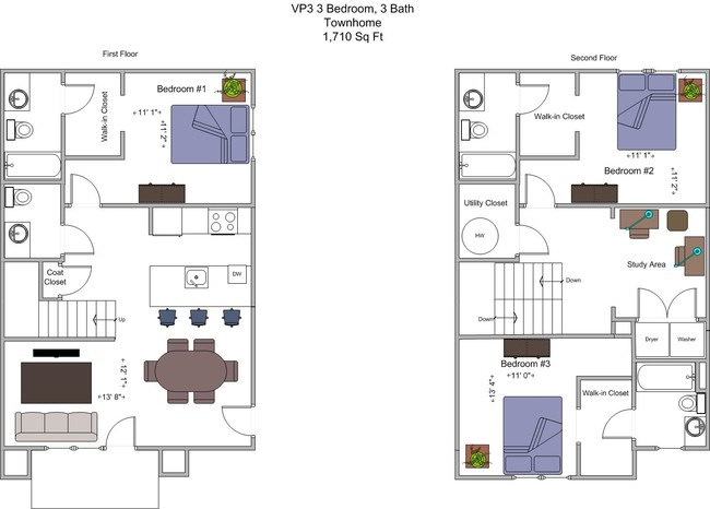 3 Bedroom, 3 Bath Townhome - VP3