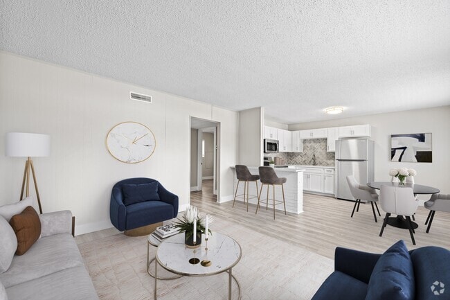 Relax in a bright and open living space designed for modern comfort