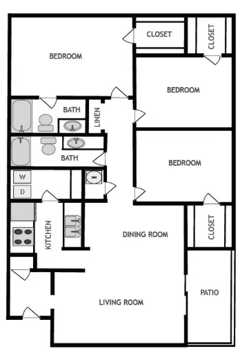 3x2 floorplan - Ascent at Riverdale
