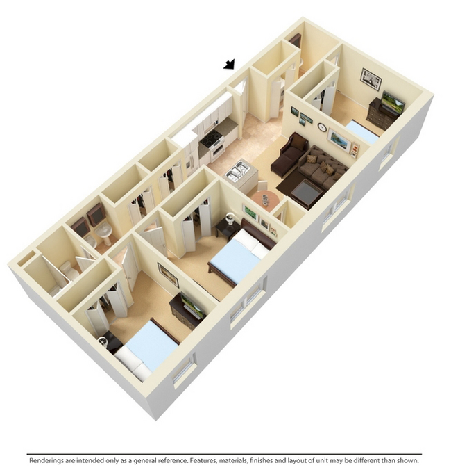 Commons at Mansfield 3 Bed 1.jpg - Commons at Mansfield Apartments