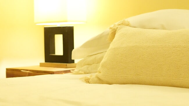 The second bedroom is lit with ambient lighting. It makes a romantic and cozy night in. - 4160 Barrett Rd