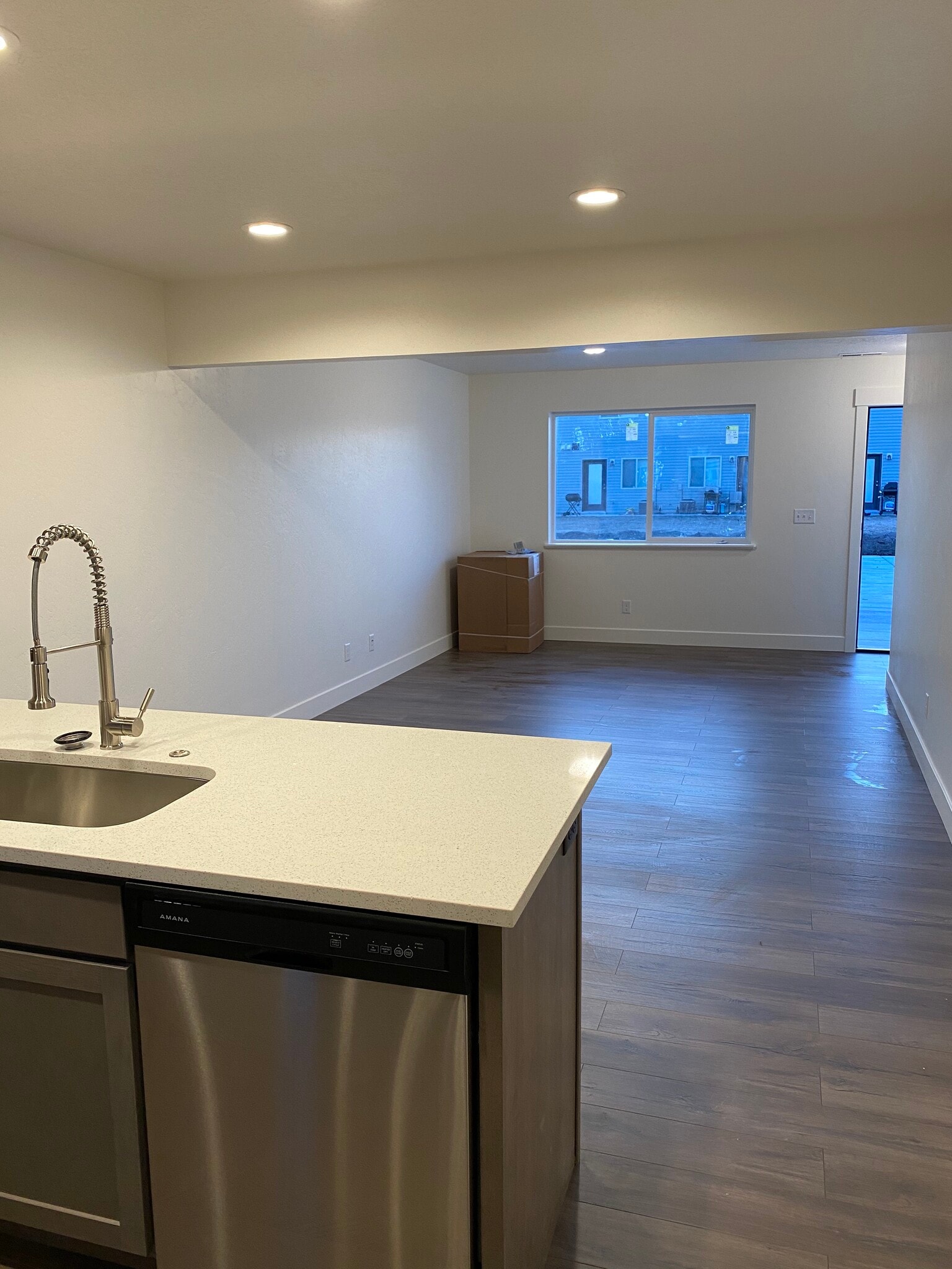 Open floor concept with laminate hardwood flooring - 2626 W 450 N