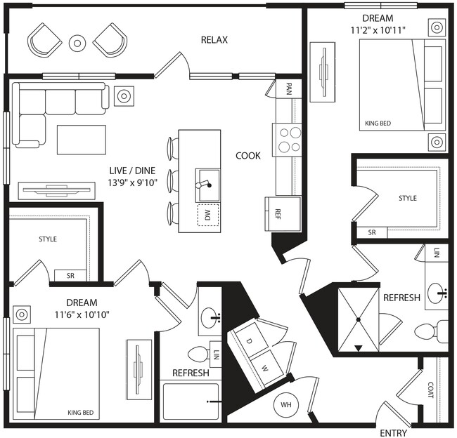 Floorplan - Rye Bunker Hill Apartments