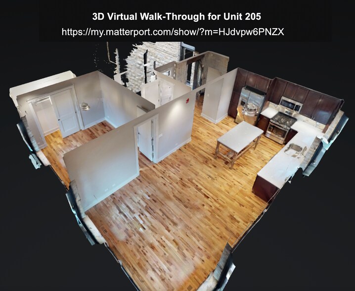 3D Virtual Walk-Through for Unit 205 https://my.matterport.com/show/?m=HJdvpw6PNZX - 220 E Illinois St