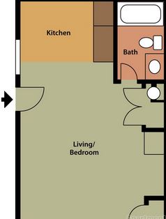 Small Studio Floorplan - Forest Ridge Apartments