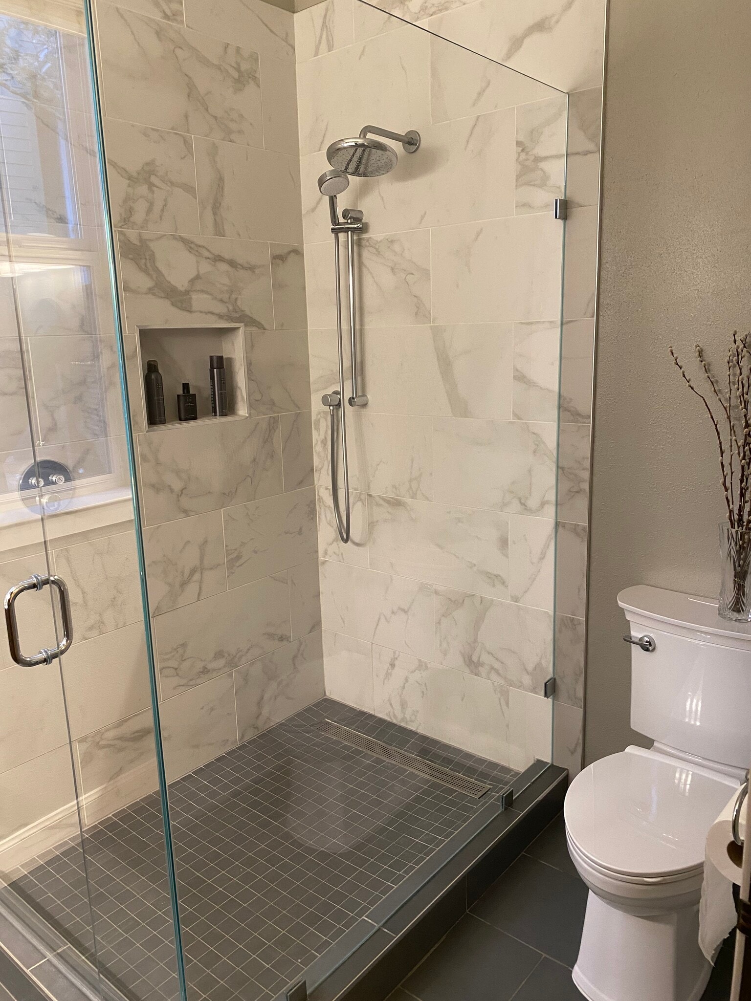 luxury shower with wrap around glass - 2512 Laguna Vista Dr