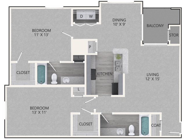 Floorplan - Waterford Creek Apartments