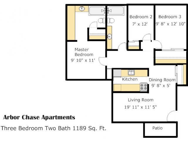 3BR/2BA - Arbor Chase Apartment Homes