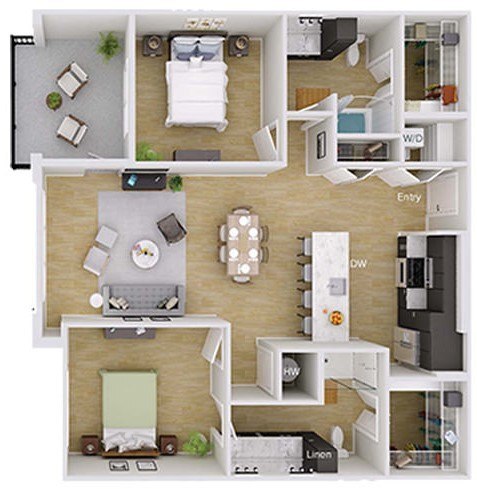 Floorplan - Foster on the Park Apartments