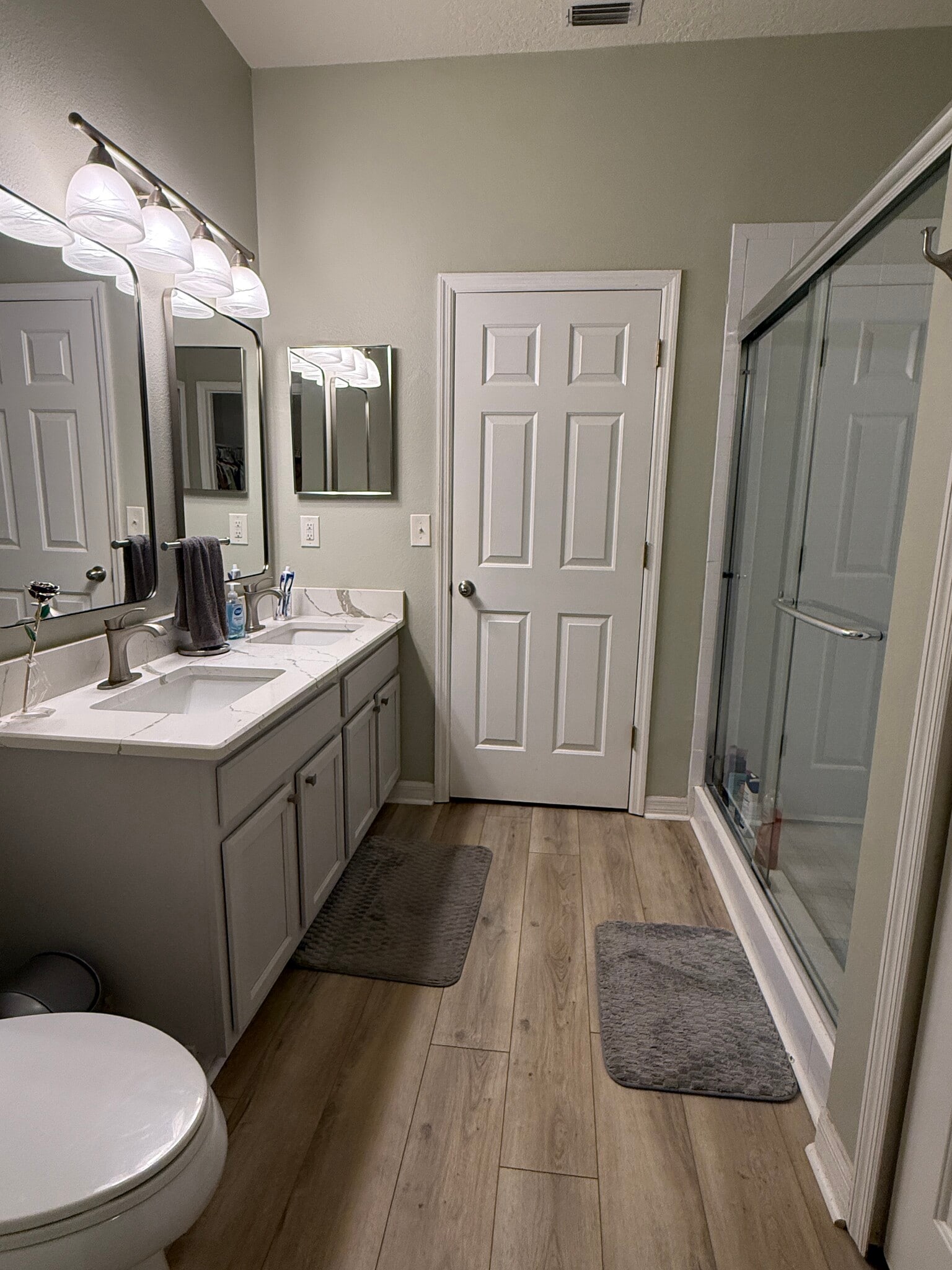 Primary bathroom facing bedroom - 9410 Georgian Park Ln