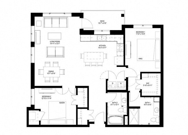 Floorplan - The Legends of Woodbury 55+ Apartments