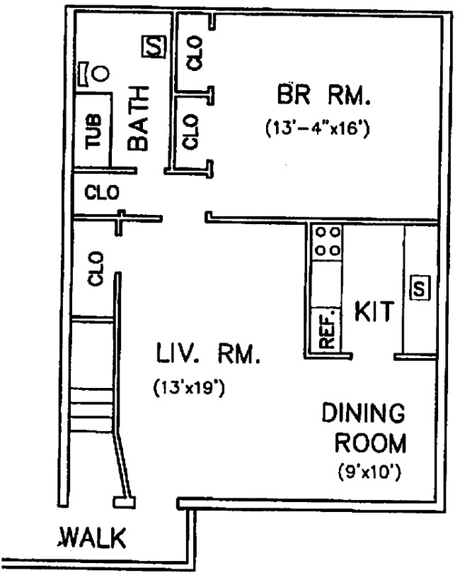 1BR/1BA - Midland Apartments