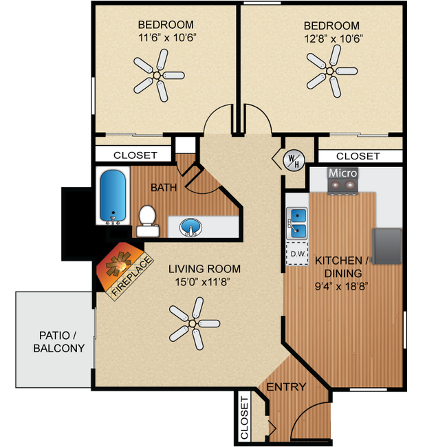 Floorplan - Deerfield Apartment Homes