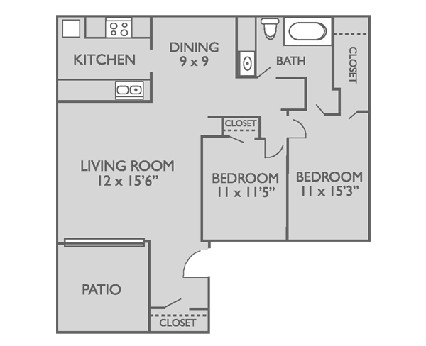 Floorplan - Brookhollow Apartments