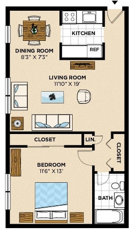 1BR/1BA - Hanover Manor Apartments