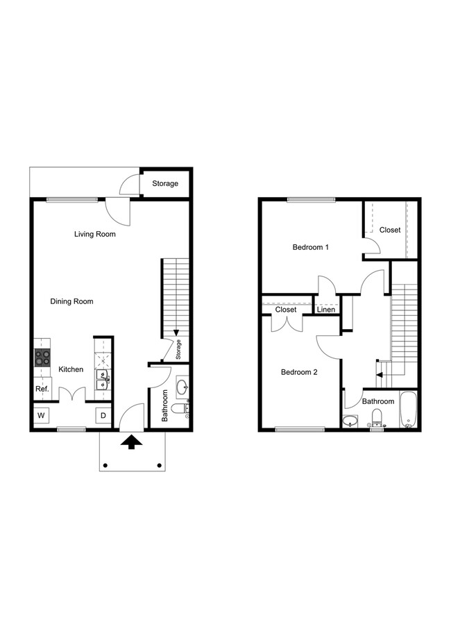 2 Bedroom Townhome 2D - Springdale Estates Apartments