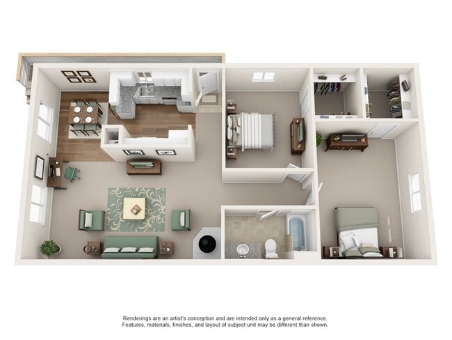 2 bedrooms 1 bath - Campbell Park