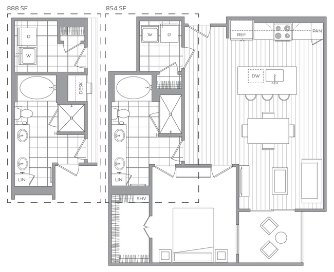 L: 1 bed / 1 bath - Hanover Parkview