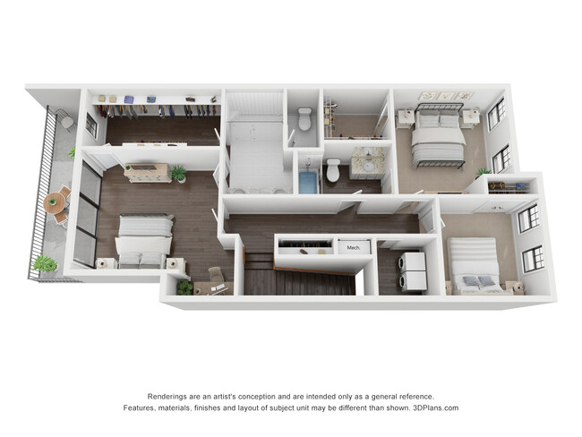 Franklin Plan Top Floor - Cedar Walk