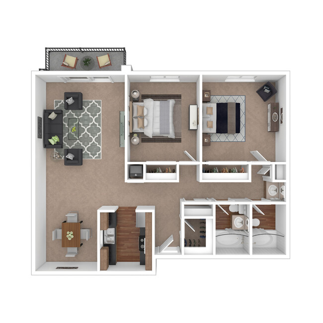 2 Bedroom, 2 Bath, 1062 sq. ft. - Charlotte Woods