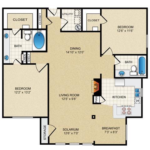 Floorplan - The Clairborne Apartment Homes
