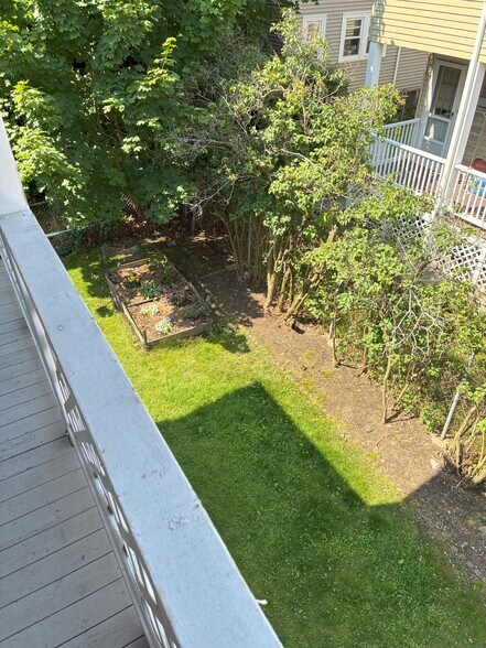 Yard garden from deck - 27 Rose St