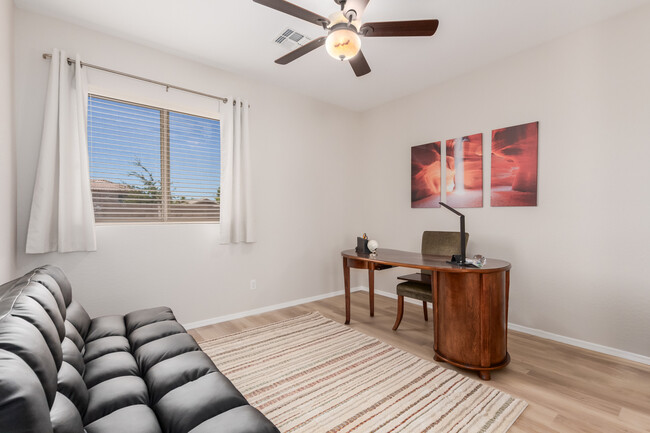 Flex room/den has Yoga mat, dumbbell set, sleeper couch and privacy screens for open doorway - 14853 N 173rd Dr