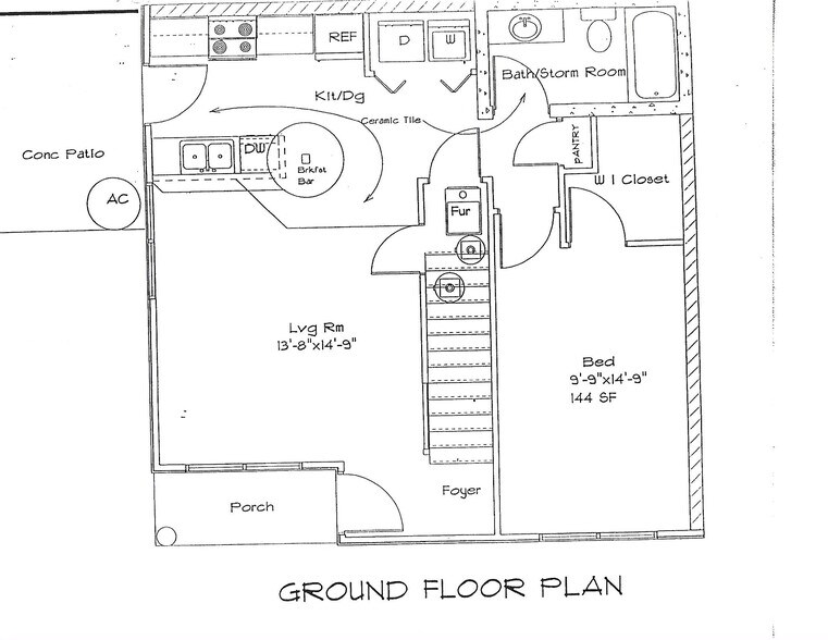 Floor Plan Down - 2405 Stadium Pl