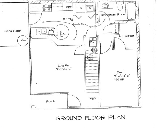 Floor Plan Down - 2405 Stadium Pl