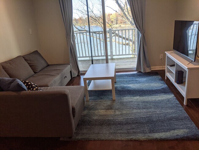 The living area opens up to the balcony with a great view of the lake. - 2414 Lake Park Rd