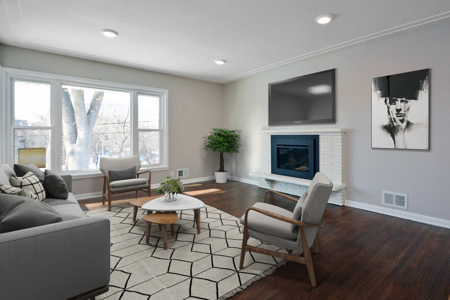 Main level living room (virtual staging) - 5204 Grandview Ln