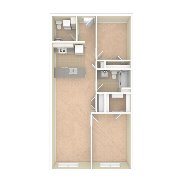 2 Bedroom Lower - The Commons at East Berlin