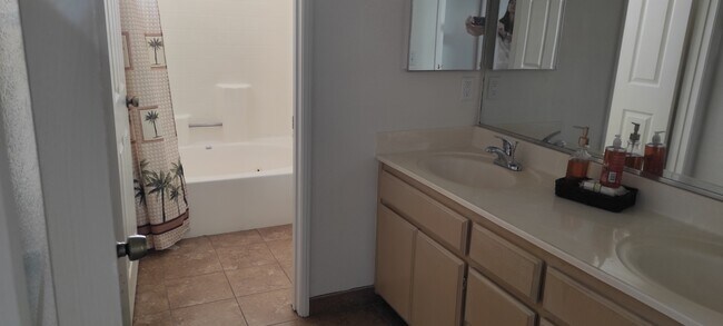 bath main bedroom, spa tub double vanity WC - 1343 Heather Ln