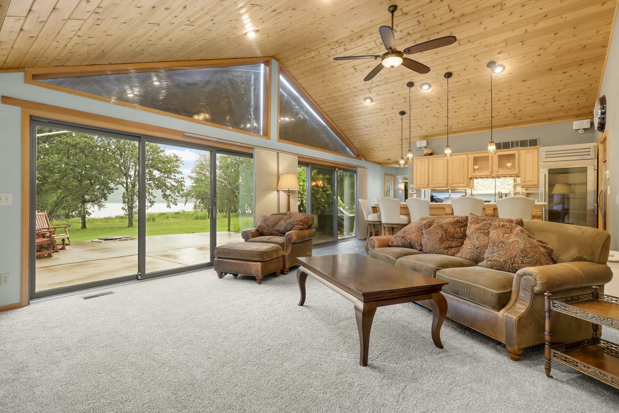 Family room with water view - 19 Point Rd
