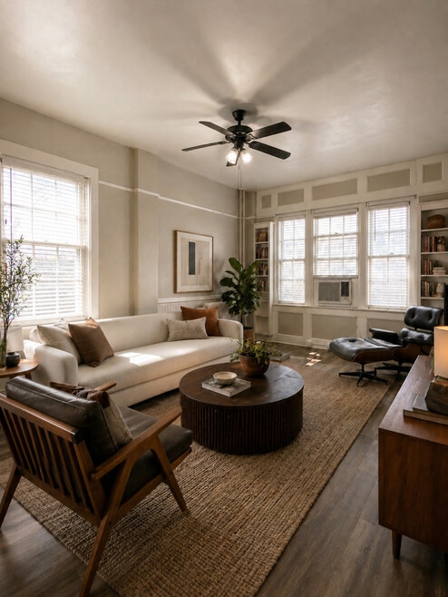 Medium 1BR, 1BA, 530sf / Living Room - The Dulion