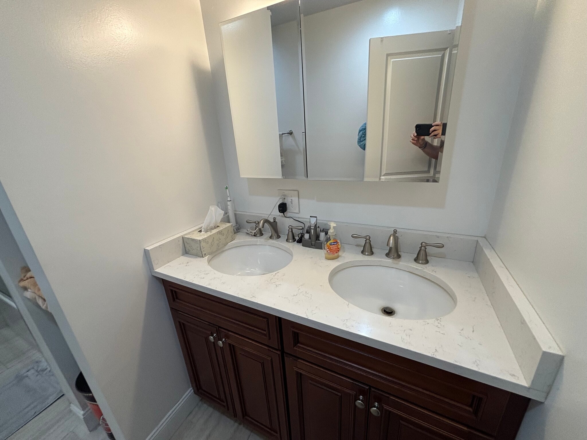 Upstairs Bathroom with Double Sinks - 34 Eaves Mill Rd