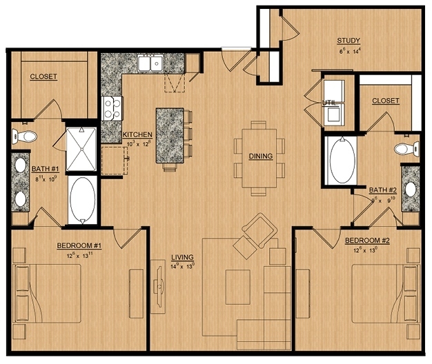 Floorplan - Magnolia Lofts on Vickery