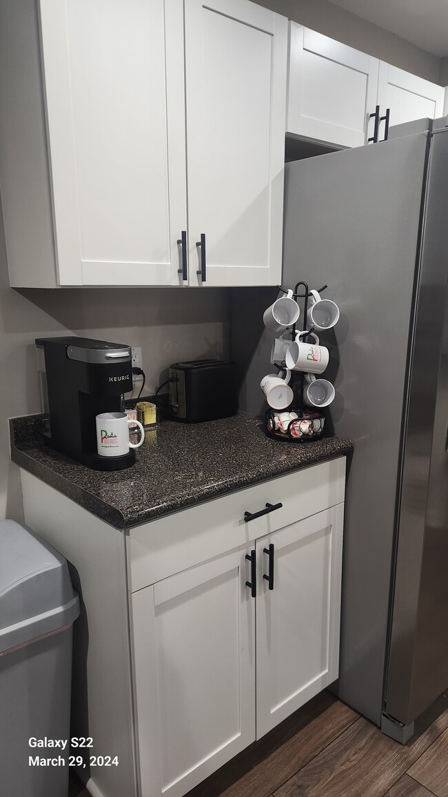 coffee station in kitchen - 39 E 7th St