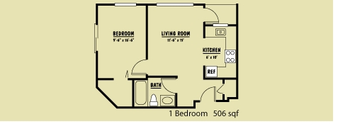 1BR/1BA - Mercer Court Apartments