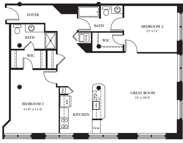 AC-AF_2Bed_2Bath_1320 Sq Ft - American Cigar