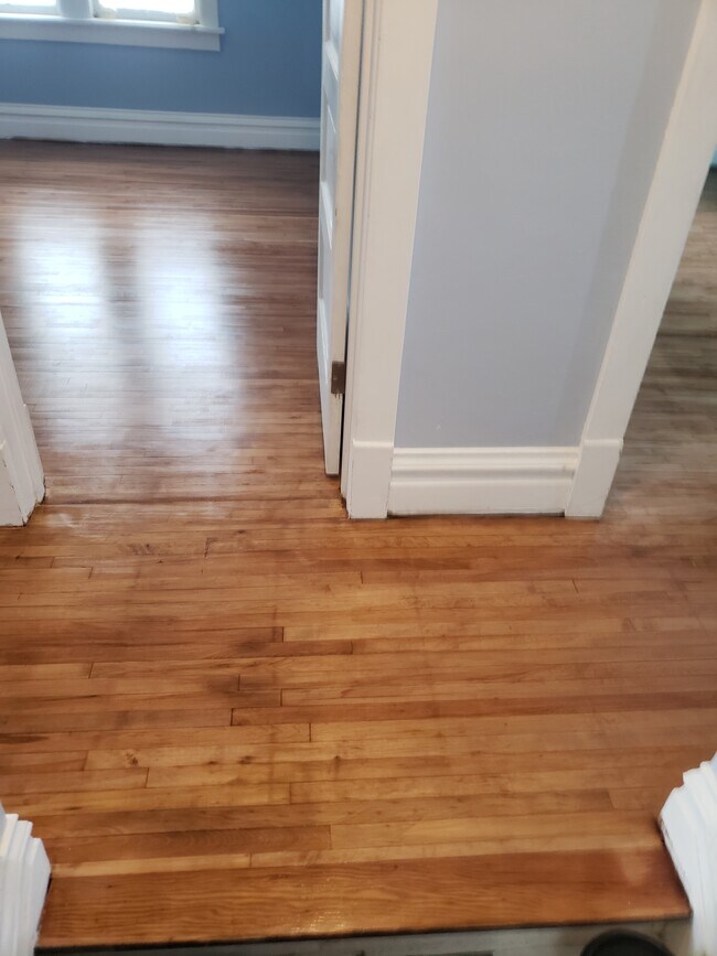 Hallway linking bedrooms and bathroom: Floors completely refinished and fresh paint. - 522 N 42nd Ave W