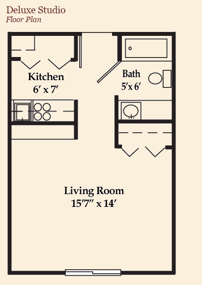 Deluxe Studio - The Commons ProMedica Senior Living Community