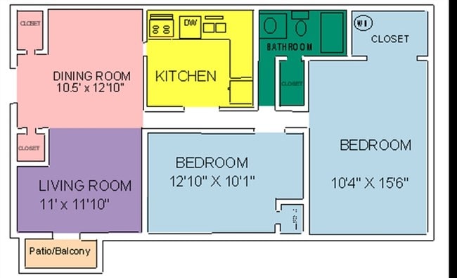 2BR/1BA - Sycamore West Apartments