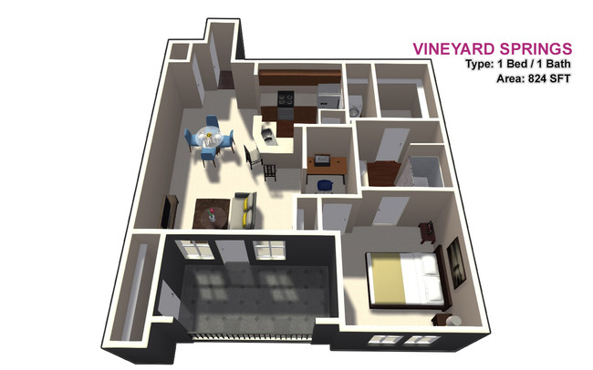 1 BED / 1 BATH - Vineyard Springs