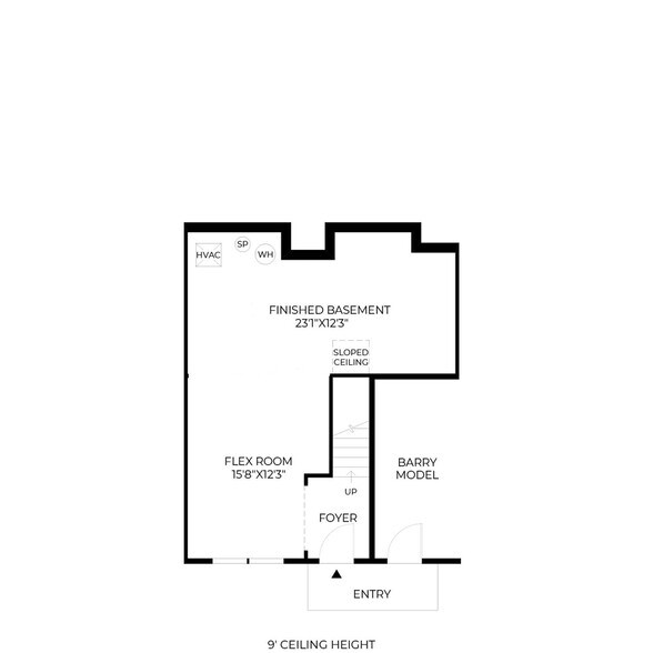 Finished basement layout - 609 Brewster Aly