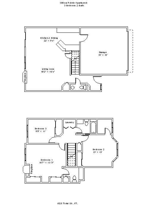 Townhouse 3 bed 2.5 bath - Willow Pointe Apartments