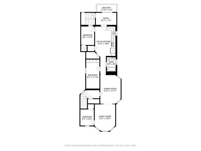 Floorplan of the unit - 1227 N Rockwell St
