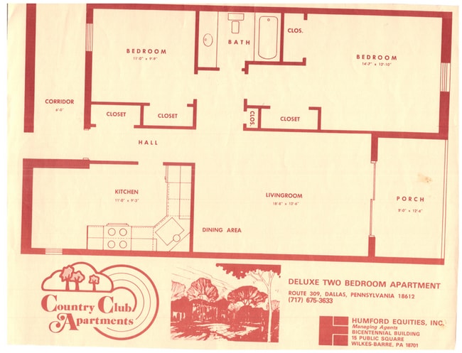 Floorplan - Country Club Apartments